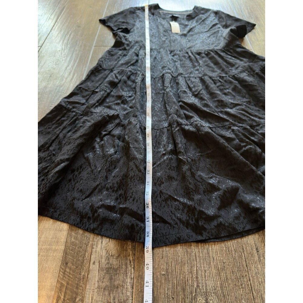 Anthropologie Maeve NWT Sacha Jacquard Tiered Tunic Mini Dress Black Small - Picture 5 of 6